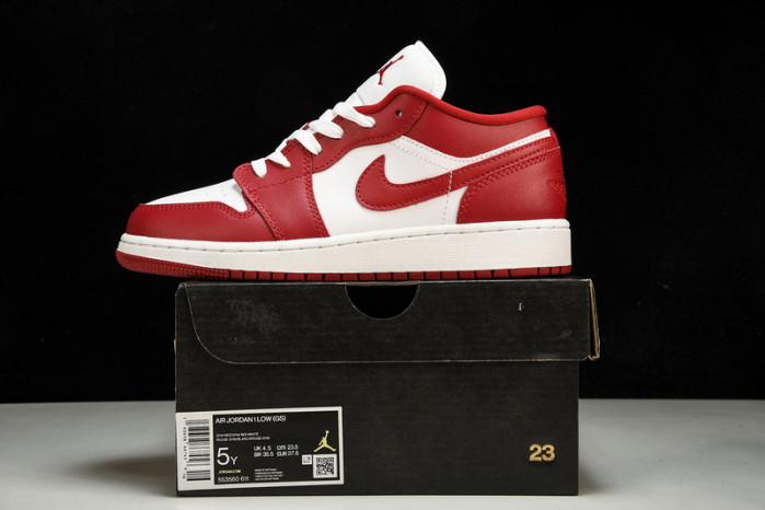 Jordan 1 Low Gym Red White  - 553560-611