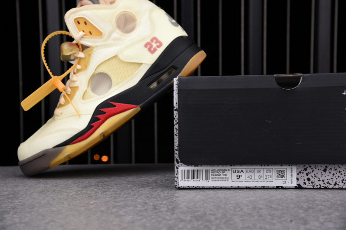 OF x Air Jordan 5 Sail Red DH8565-100
