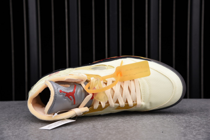 OF x Air Jordan 5 Sail Red DH8565-100