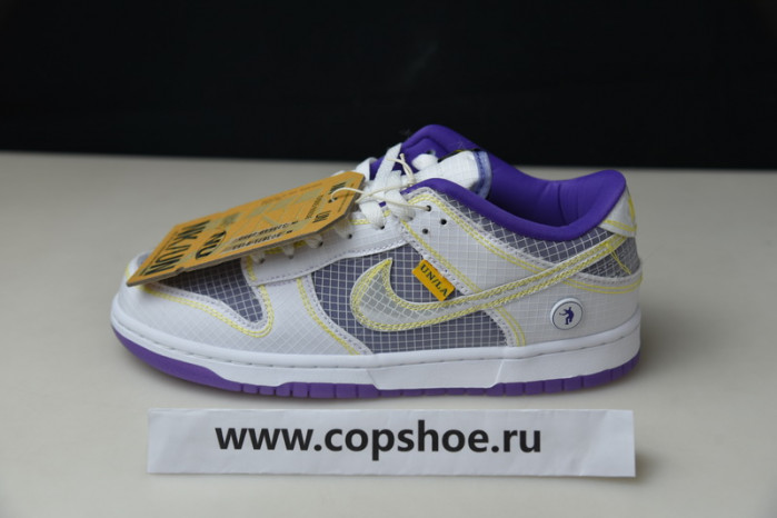 Union LA x Nike Dunk Low Court Purple White Grey Yellow  DJ9649-500