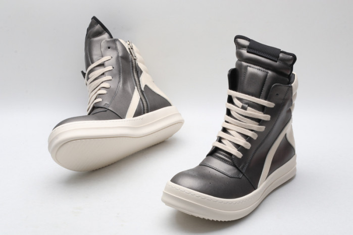 RICK OWENS SNEAKERS  SLIVER GRAY COPSHOE OR-101