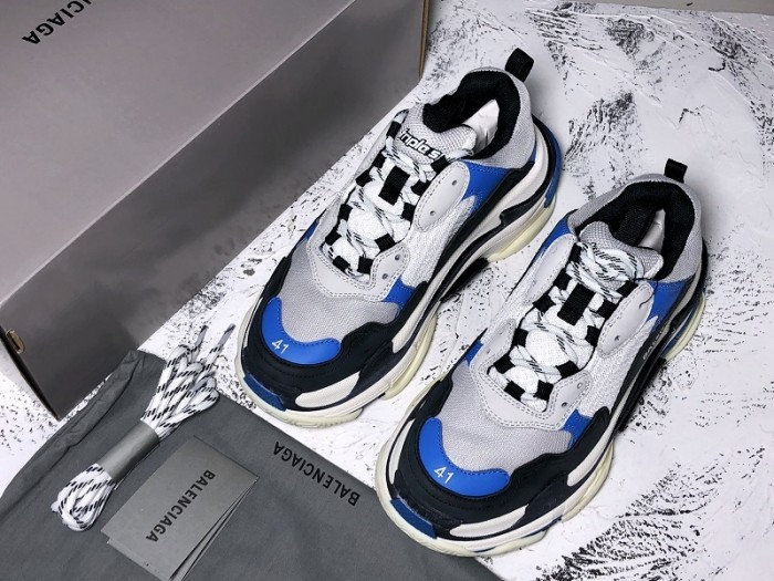 BL TRIPLE S TRAINERS CLEAR SOLE B;ACK BLUE  WHITE   541624  W09OH  1007