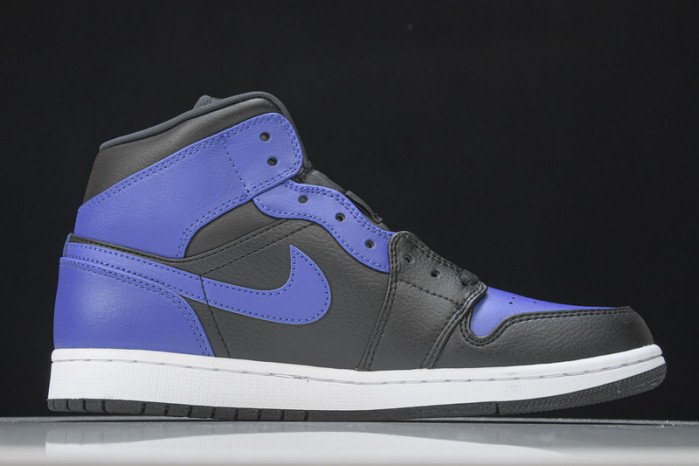 Jordan 1 Mid Hyper Royal Tumbled Leathe  554724-077