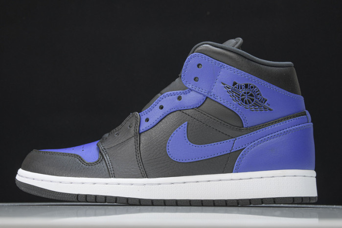 Jordan 1 Mid Hyper Royal Tumbled Leathe  554724-077