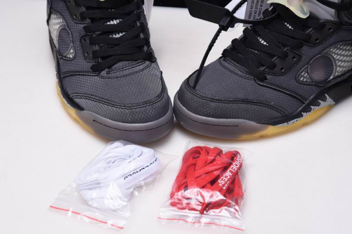 OF Air Jordan 5 SP Black Muslin Fire Red CT8480-001