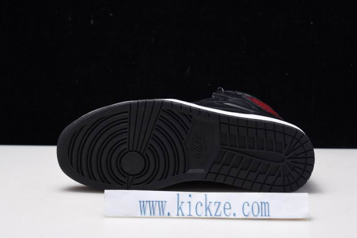 Jordan 1 Retro High Black Satin Gym Red - 555088-060