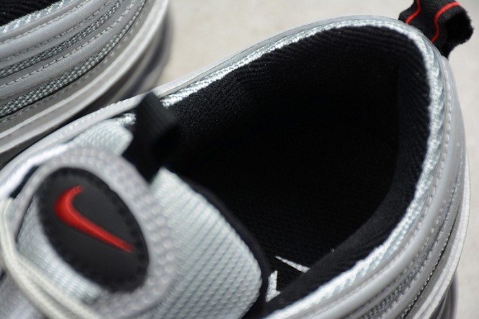 nike mens AIR VAPORMAX 97 "SILVER BULLET" metallic silver varsity red AJ7291-002