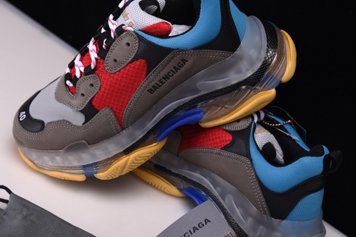 BL TRIPLE S TRAINERS CLEAR SOLE BLUE ADN RED 541624  W09O1 2120