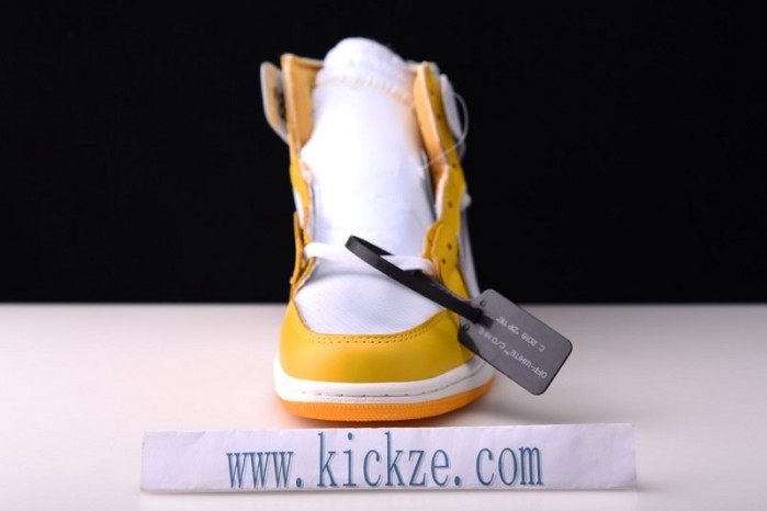 2019 Air Jordan 1 x OF NRG White/Dark Powder Yellow-Cone AQ0818-149