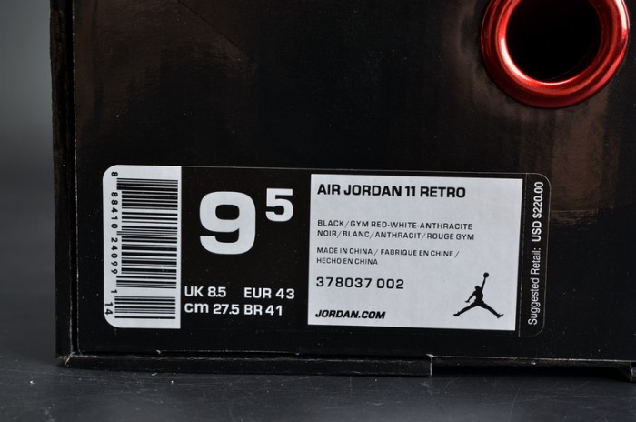 JORDAN 11 RETRO BP "72-10" black  mens  378037-002