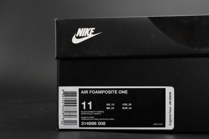 Nike Air Foamposite One “Eggplant”  Black/ varsity purple mens 314996-008